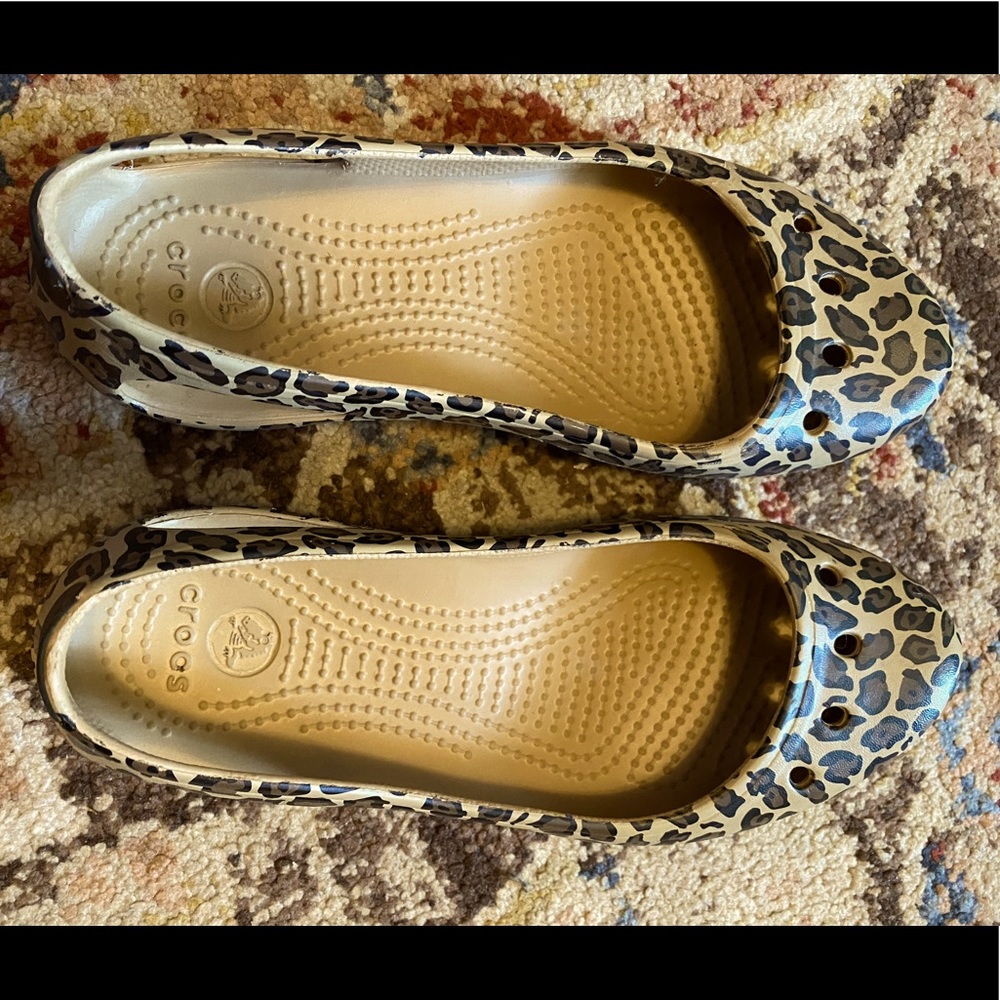 Leopard Flat Crocs